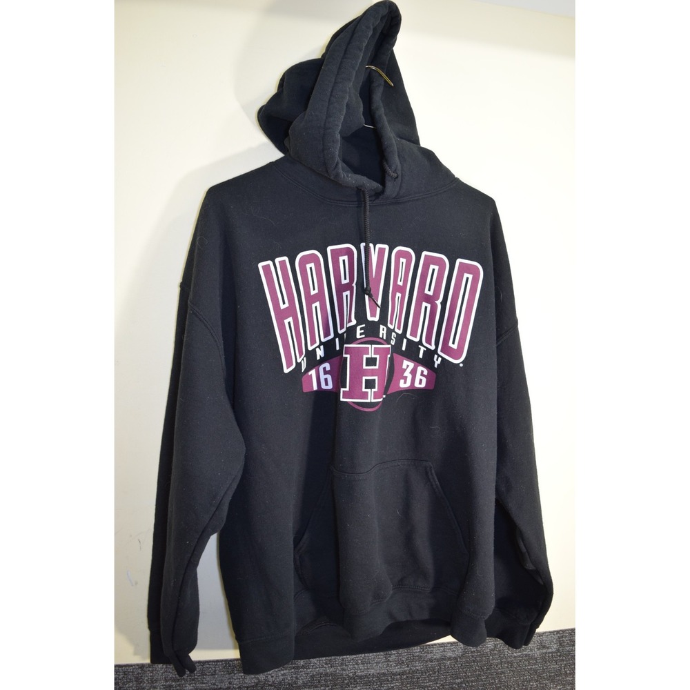 Harvard University Crimson Hoodie Sweatshirt MENS L Black